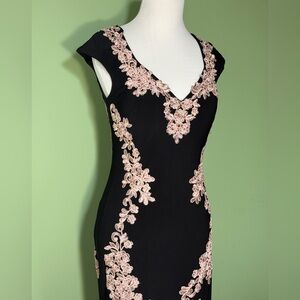 Black and Pink Floral mermaid Dress